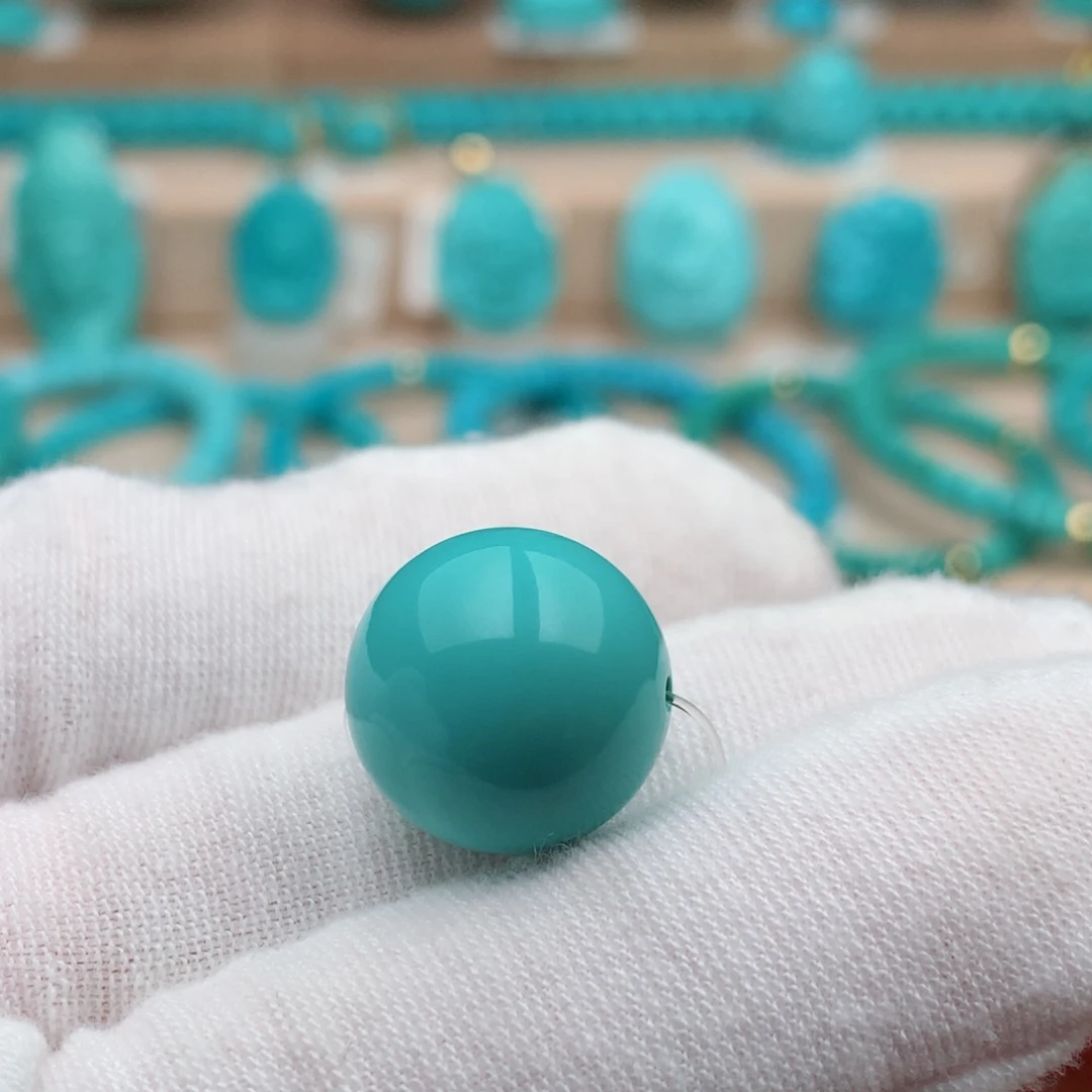 未镶嵌绿松石珠宝奇石15mm