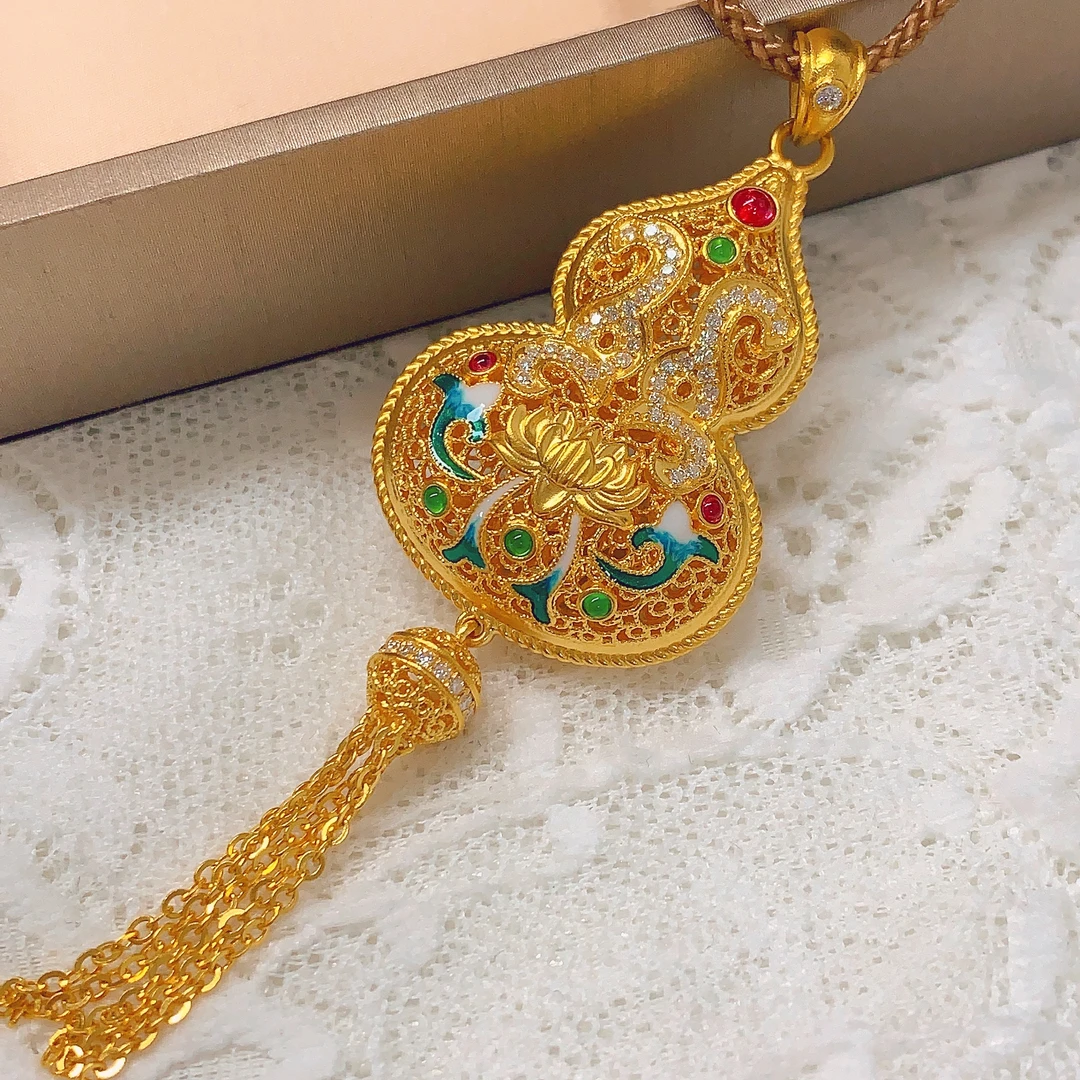 【水贝黄金】999足金5D流苏葫芦吊坠X300