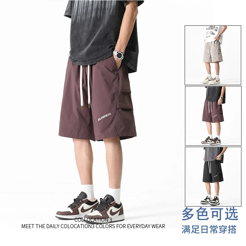 2025新款夏季机能美式复古情侣款短裤工装短裤男宽松休闲五分裤男