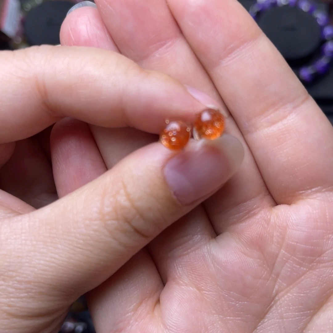 18K金镶嵌长石手链金太阳耳钉