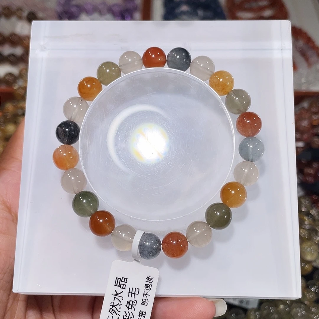 未镶嵌水晶手串彩兔毛8m