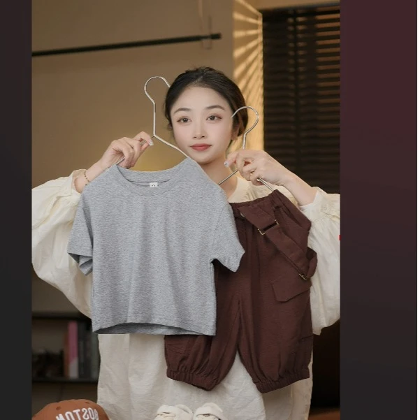 2026春夏新款儿童立体背带裤套装时尚宽松夏季30305