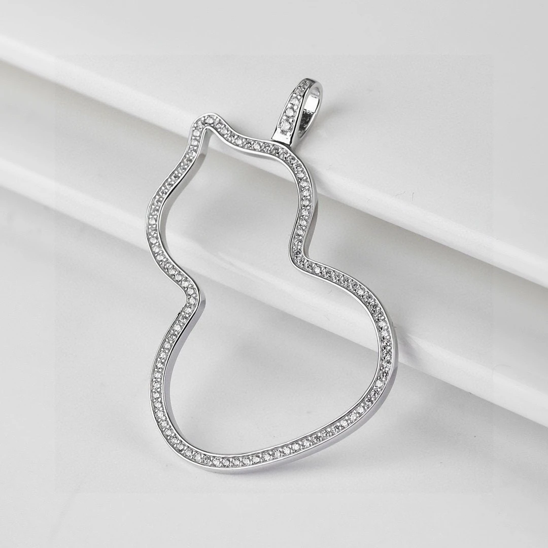 吊坠925银 时尚设计感镶锆大葫芦吊坠