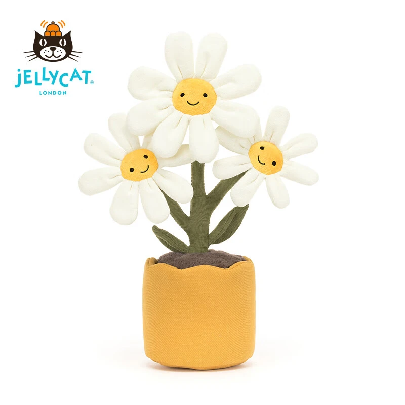 英国Jellycat趣味雏菊盆栽玩偶2025植物新品生日礼物毛绒玩具