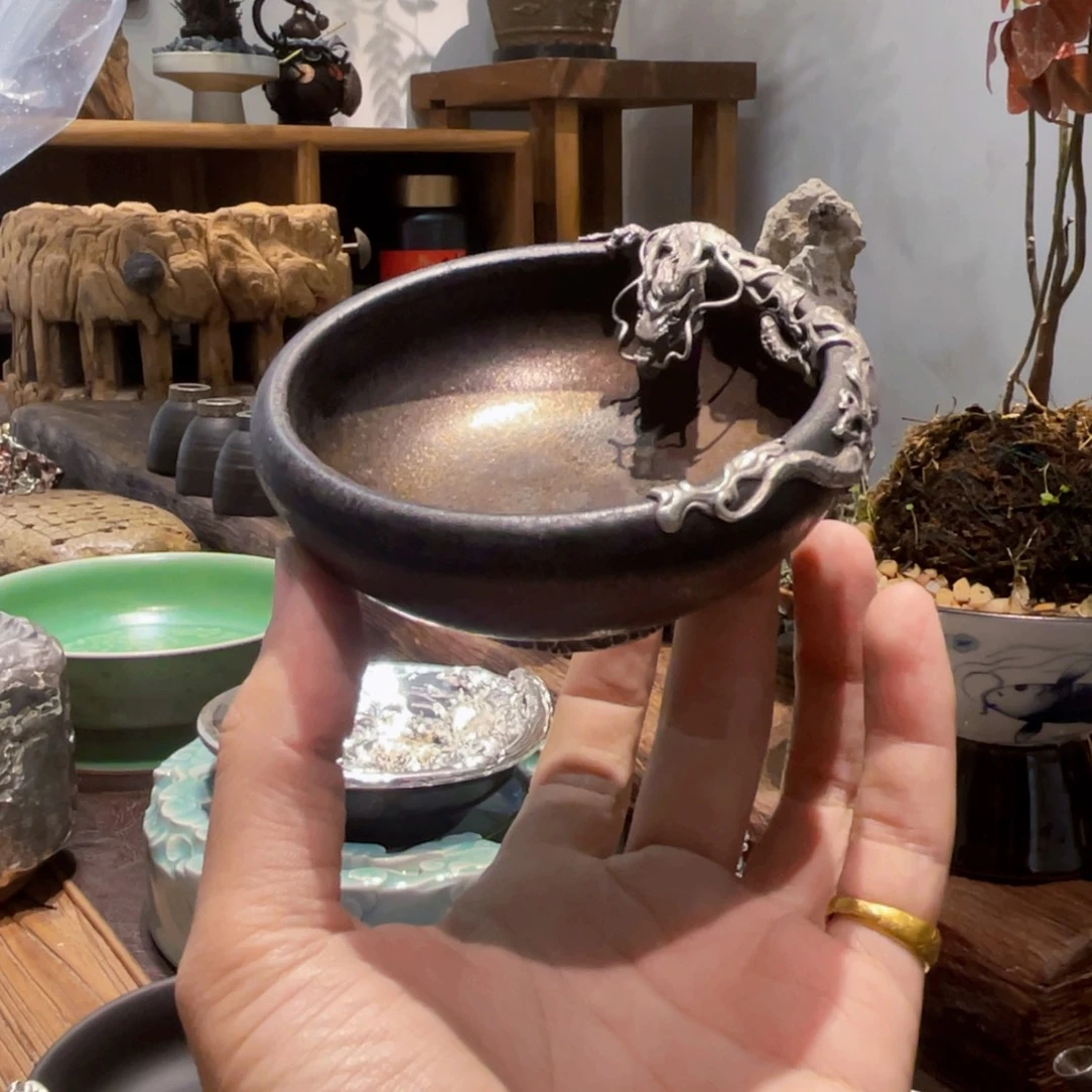 *****黑陶龙饮杯主人杯茶杯