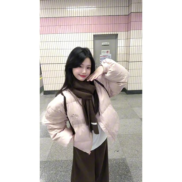 短款羽绒服外套女2025新款冬季韩系穿搭棉袄轻薄保暖加厚裤子套装