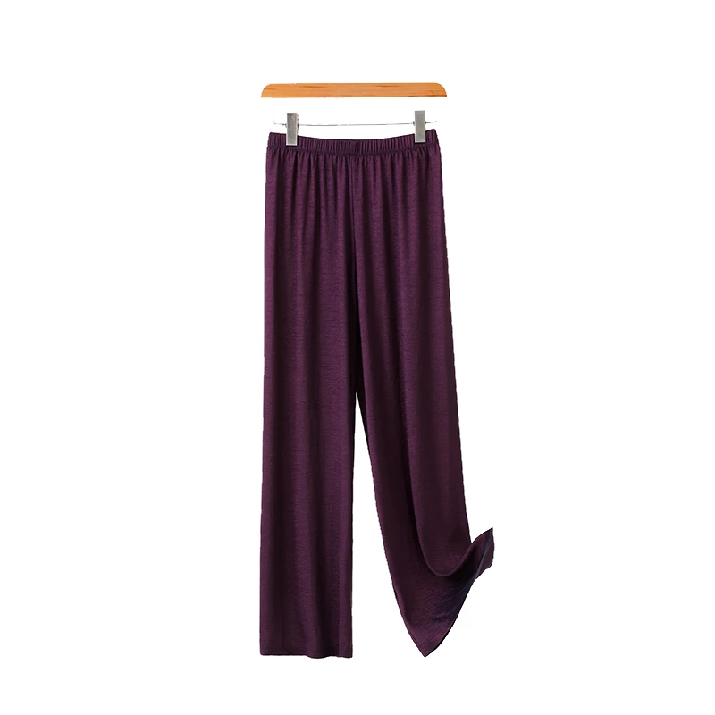 Q夏季新款醋酸云皱纱加大加肥女裤阔腿裤冰凉透气休闲宽松舒适