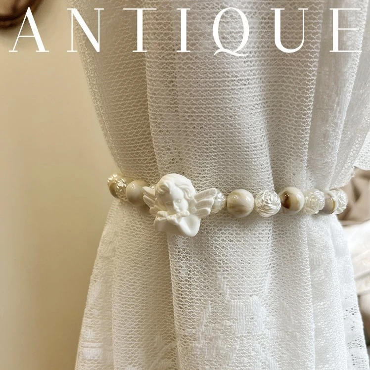 轻奢复古小天使磁吸窗帘扣小众窗帘绑带复古中古风软装搭配L