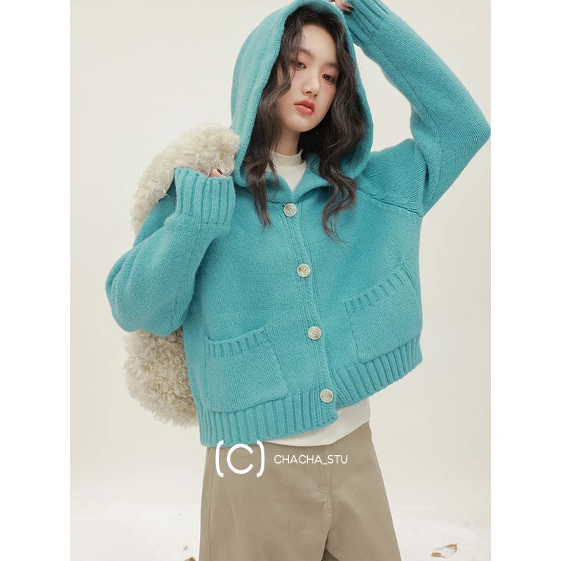 CHACHASTU 法式复古连帽毛衣外套BY2268