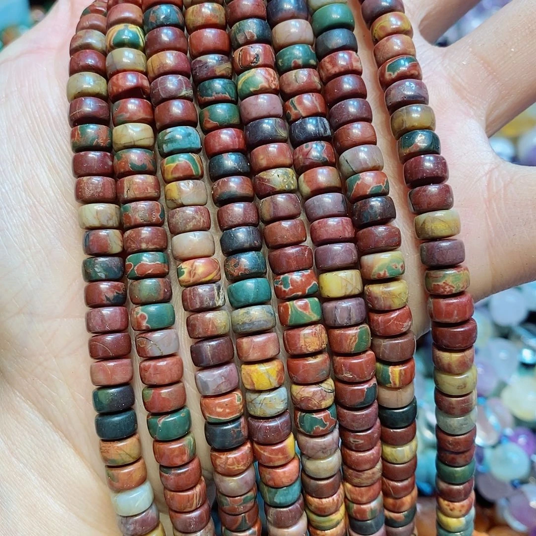 玛瑙/玉髓散珠7mm毕加索隔片一条