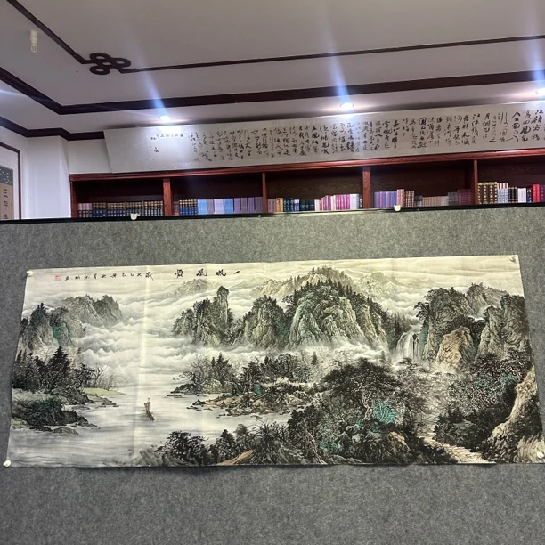 一帆风顺吉祥如意小六尺纯手绘作品