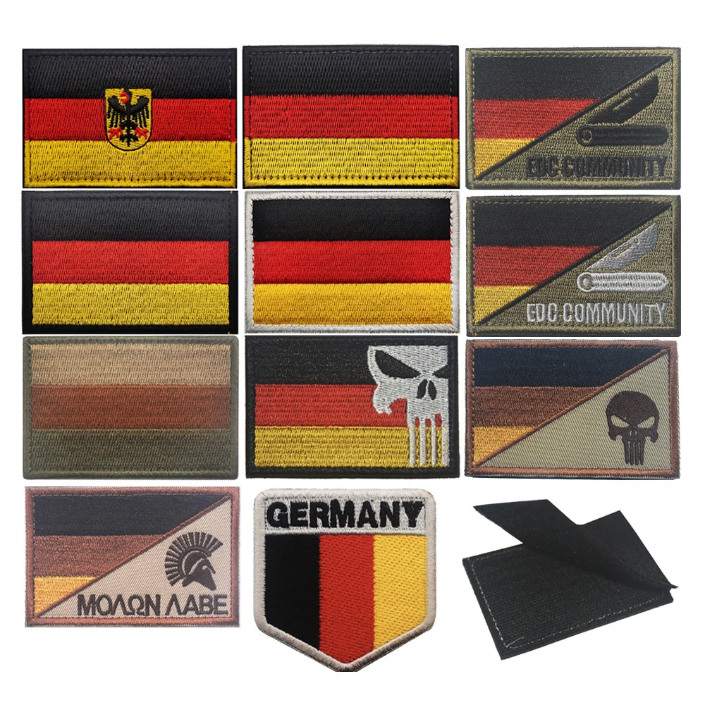 包配饰国旗德国布贴徽章刺绣魔术贴臂章衣服冲锋衣两侧魔术贴臂章