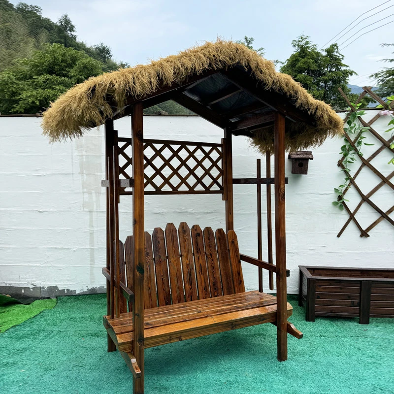 户外防腐木家用拱门花架中式农家凉亭椅葡萄架阳台亭子室外创意