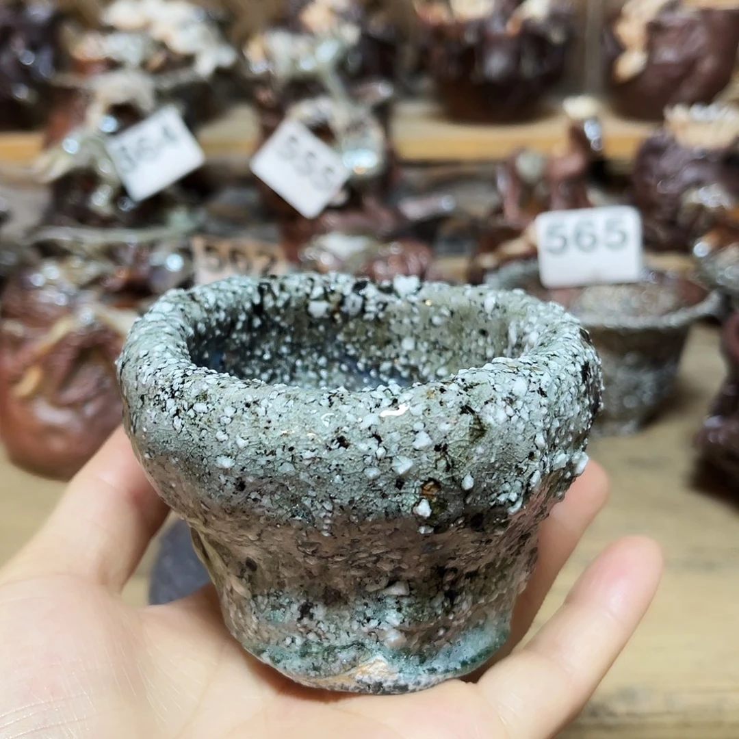 杯柴烧石头手捏杯
