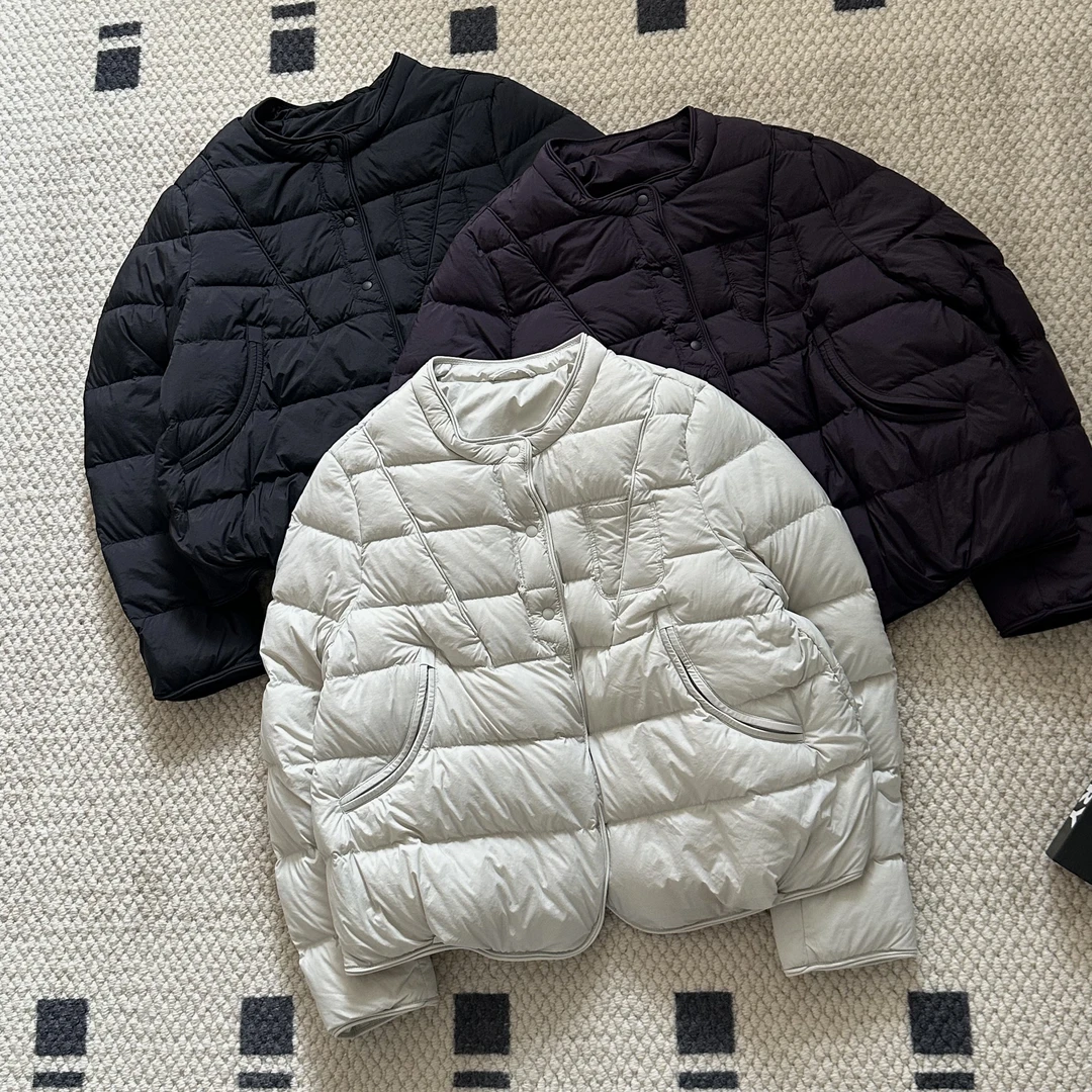 【米可家】轻！蓬！暖！弯刀口袋新国标90白鸭绒轻薄羽绒服外套892A09