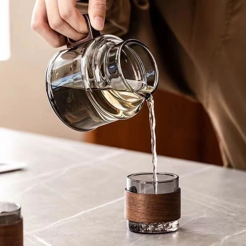 耐热复古高硼硅玻璃泡茶水壶精致墩墩壶400毫升加厚亦杯亦壶