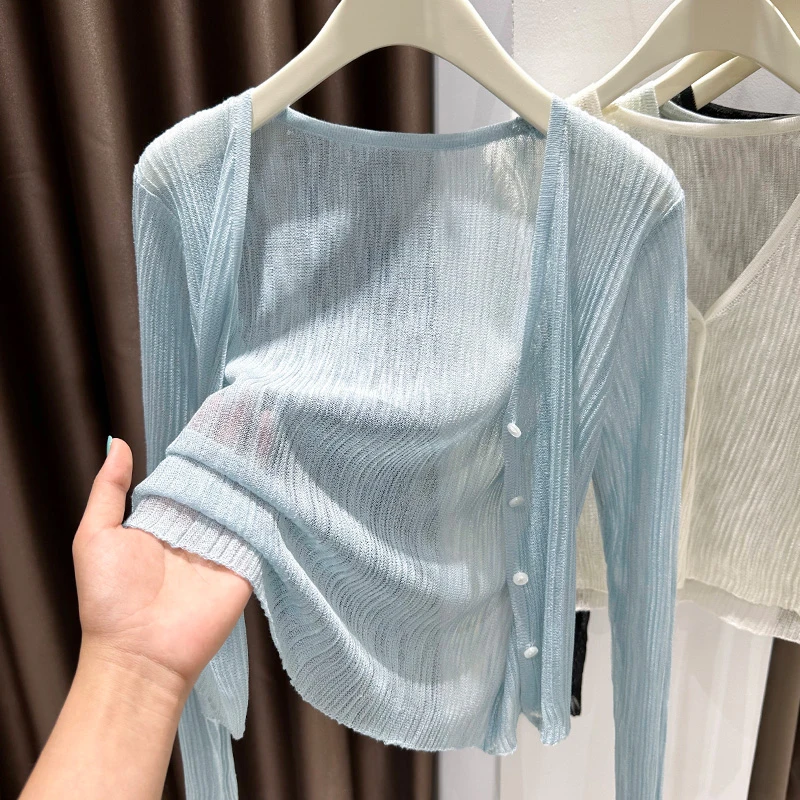 时尚针织开衫披肩春秋季薄款短外套网红洋气炸街女装外搭坎肩防晒