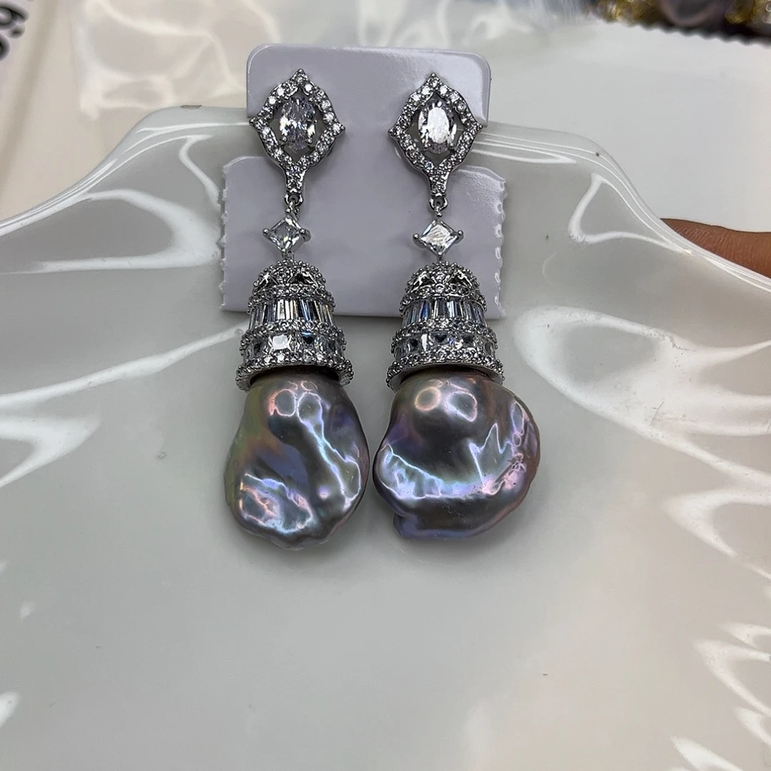 合金耳饰淡水珍珠