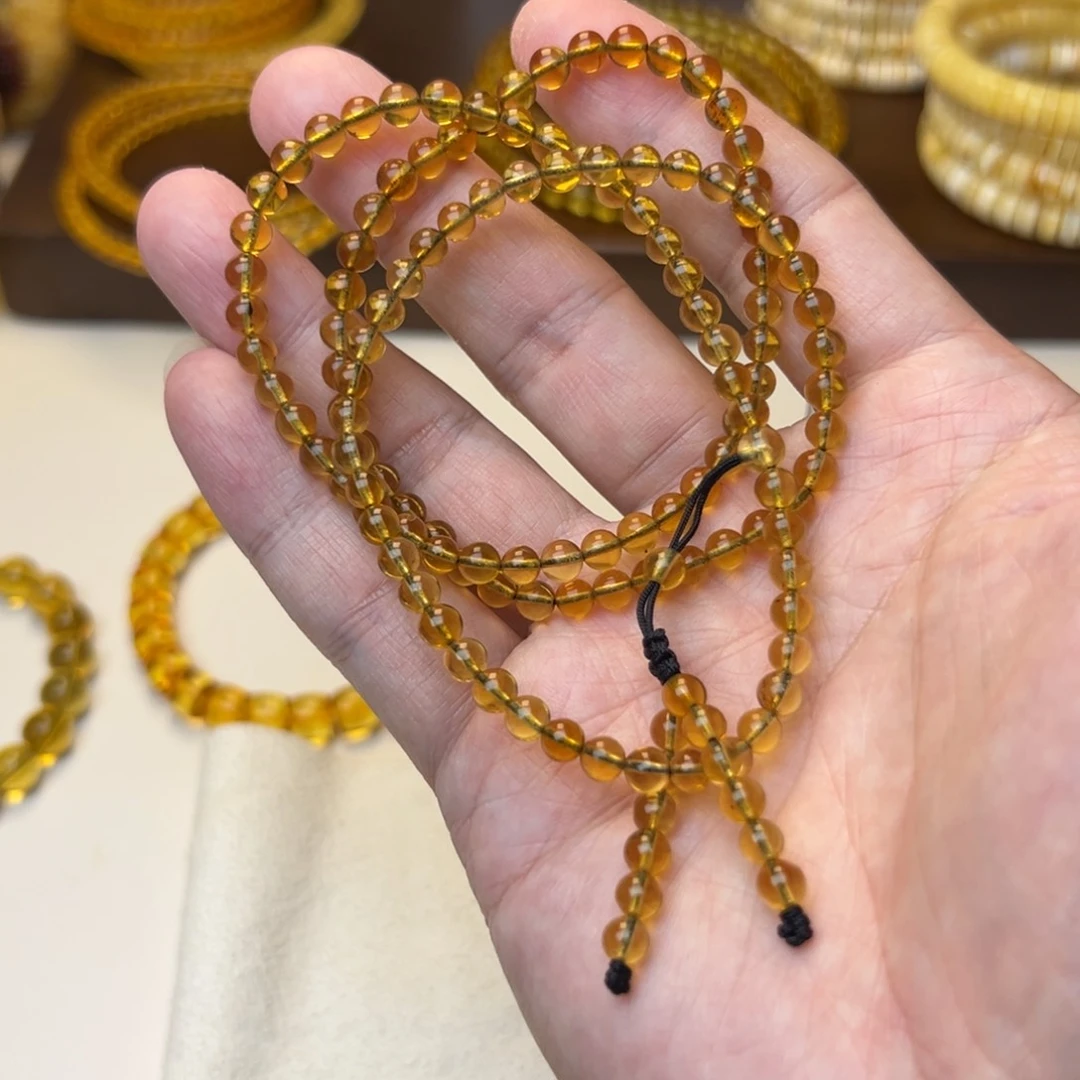 琥珀裸石未镶嵌蓝珀项链 多样发其一4
