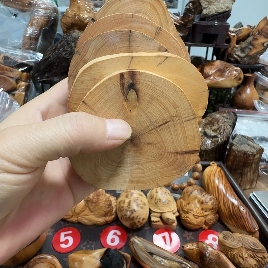 柏木（崖柏）太行崖柏茶杯垫一组五片