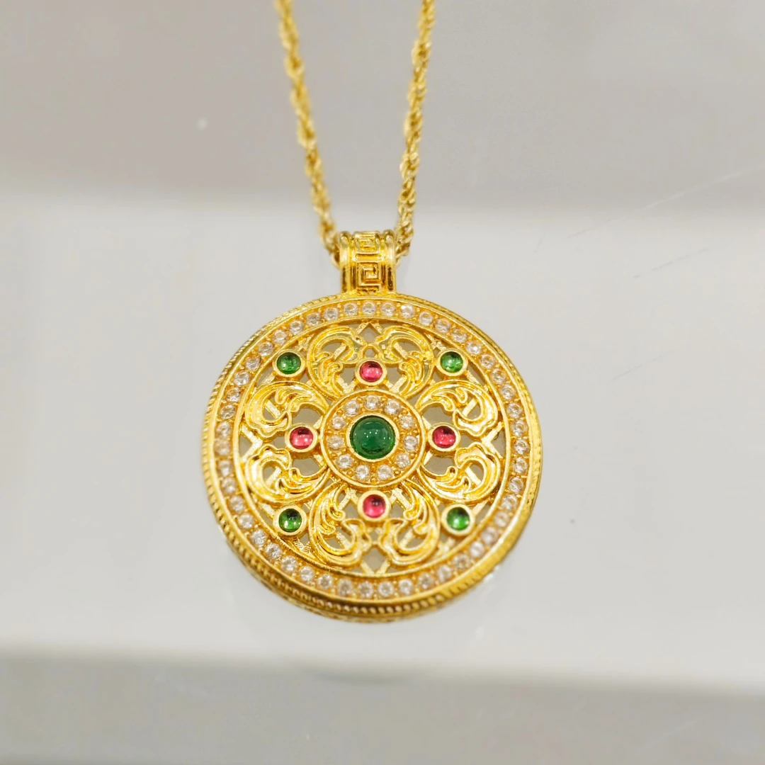 合成尖晶石【质检发货】MR四季如意罗盘吊坠（赠合金链）