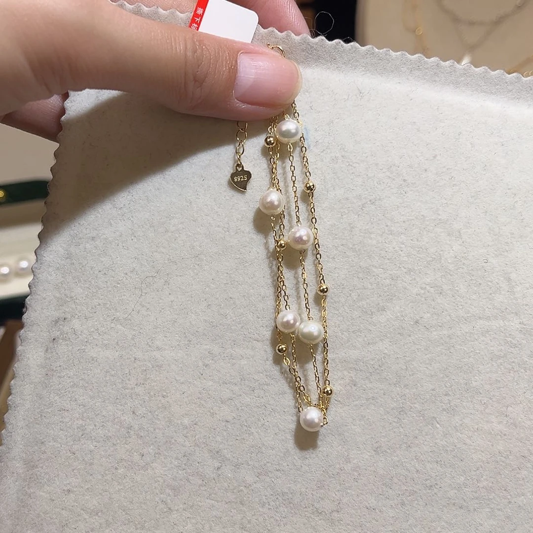 淡水珍珠手绳银S925镶嵌