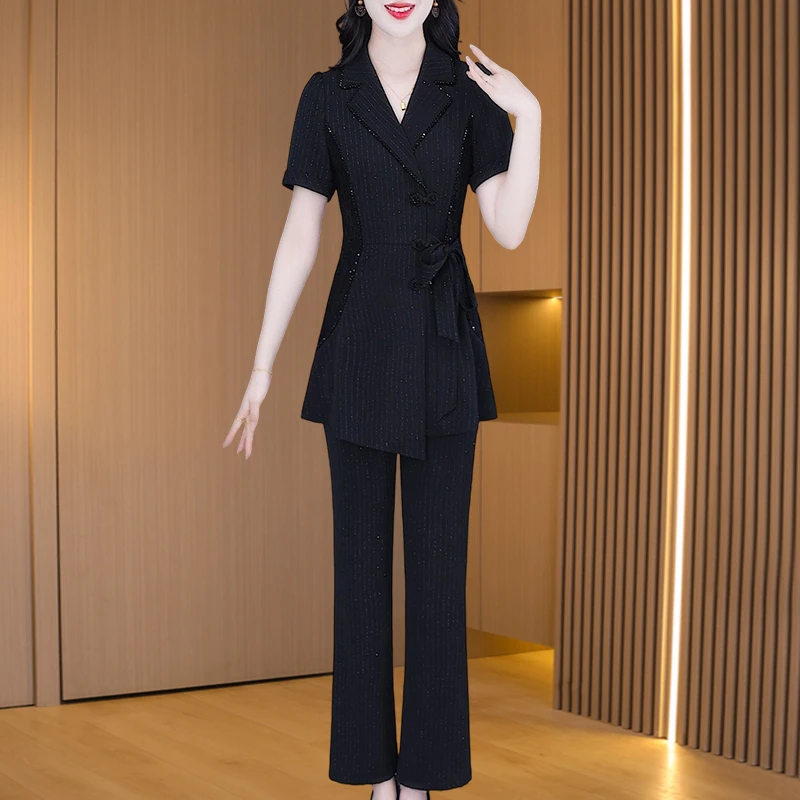 【上衣+裤子】优雅新款气质时尚大气减龄收腰显瘦套裤M-4XL-25809