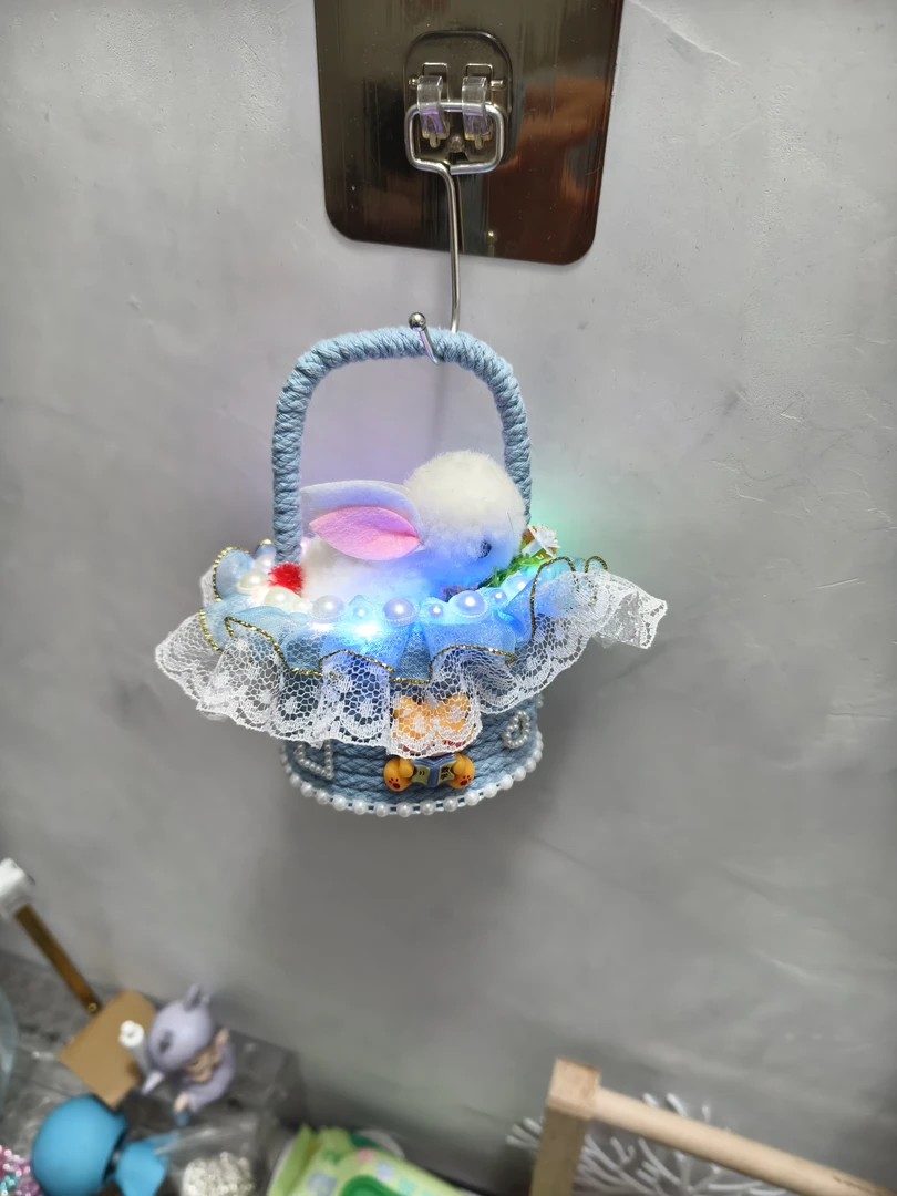 发光花篮兔子玩偶适合3到6岁女孩节生日礼物