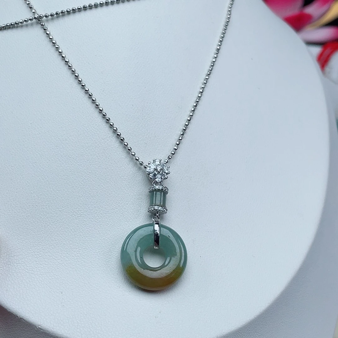 颈饰银S925镶嵌翡翠8383838655