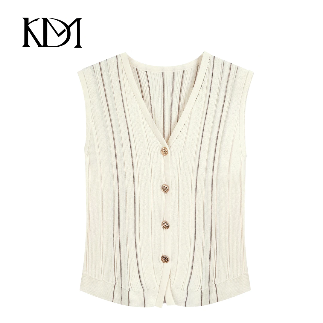 KAMUDING-2025夏季薄款修身显瘦马甲背心简约百搭气质5012