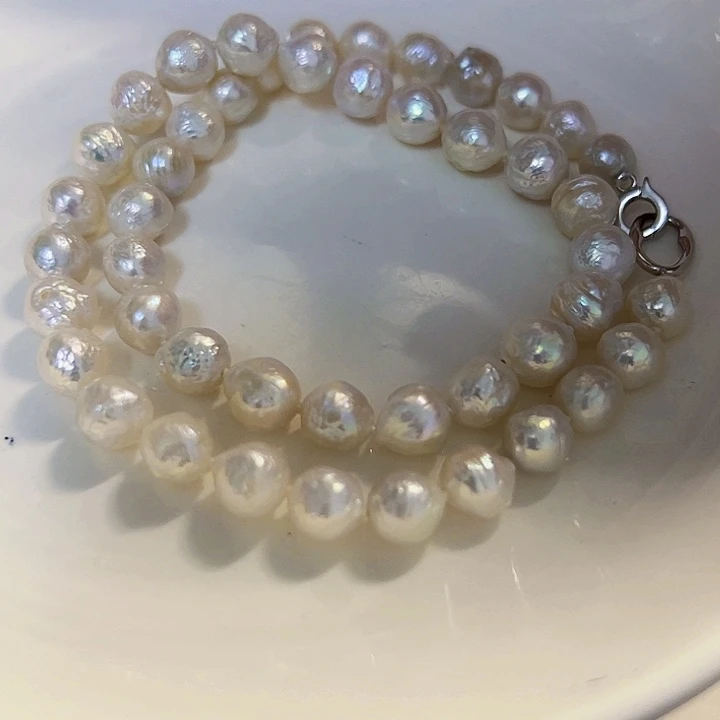 项链银S925镶嵌淡水珍珠