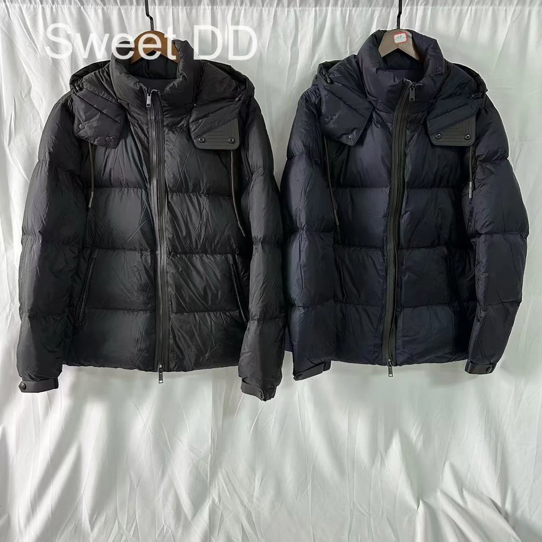 Sweet DD男士双色皮革拼接高端羽绒衣/J