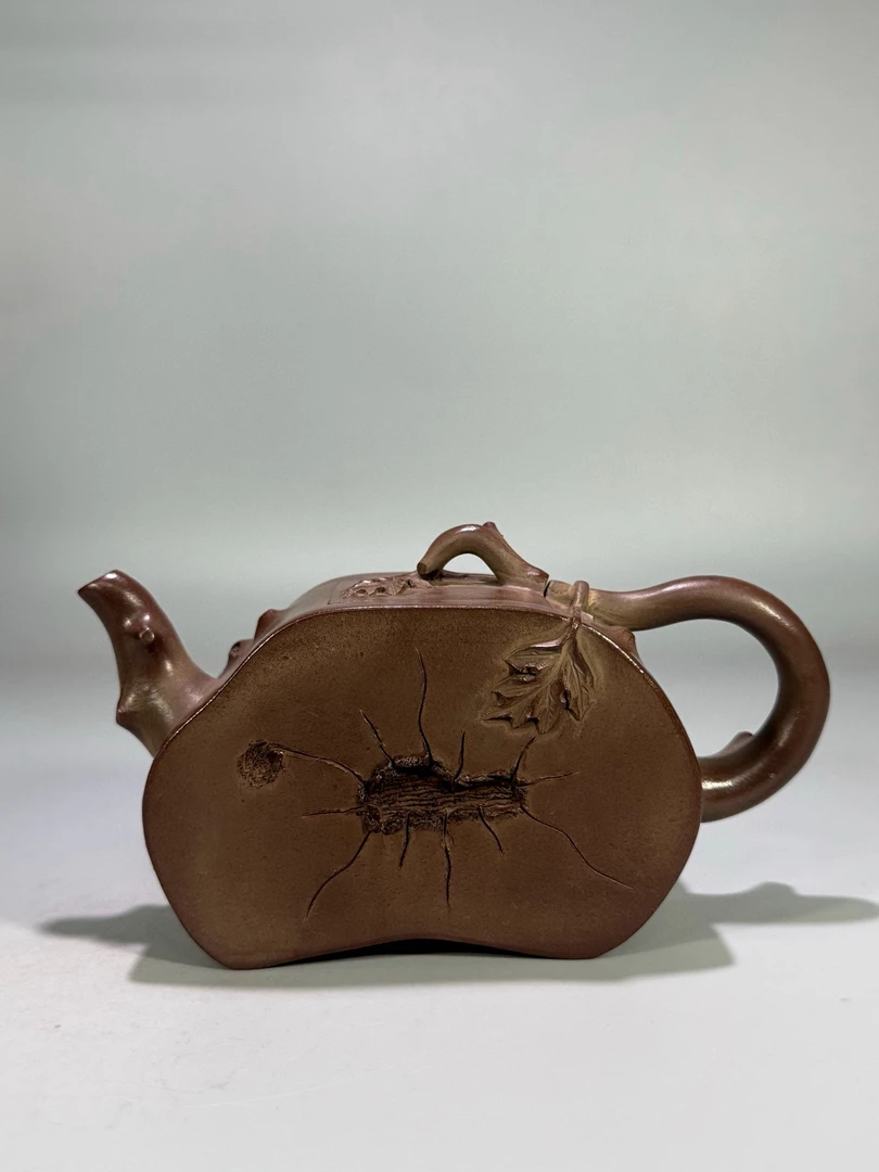 树根壶 落款「张德仁」容量约300cc 尺寸16.4×8.3×8.7cm