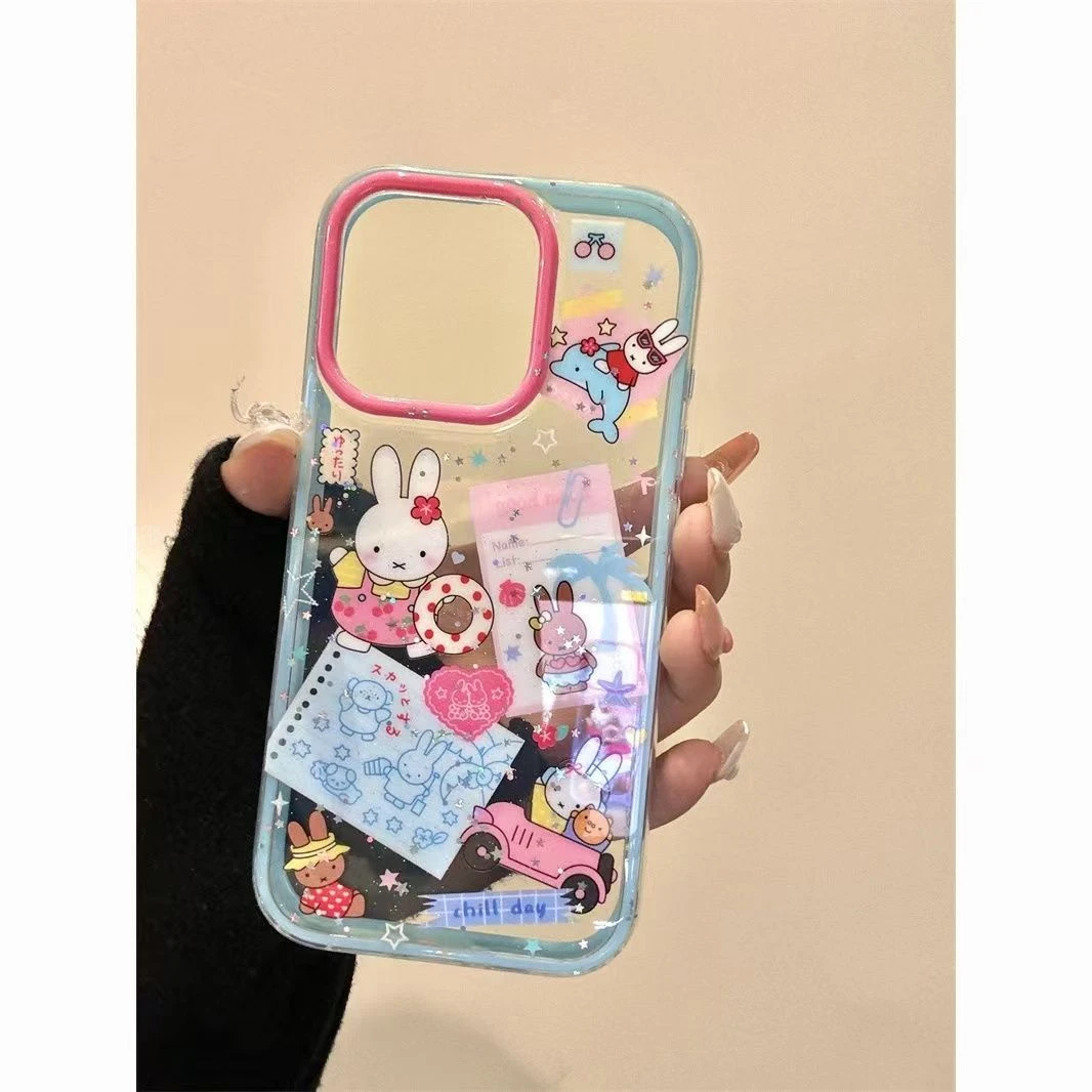 星星米菲兔游玩适用iPhone16promax手机壳苹果15新款14女13/12/11