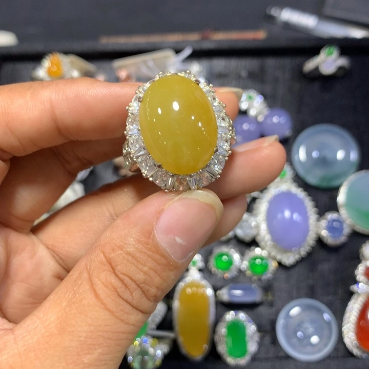 未镶嵌翡翠耳饰天然翡翠戒面