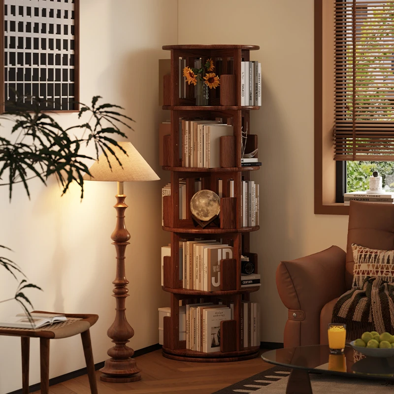 【小圆满书架】1044旋转书架360度收纳绘本置物架家用简易学生书柜