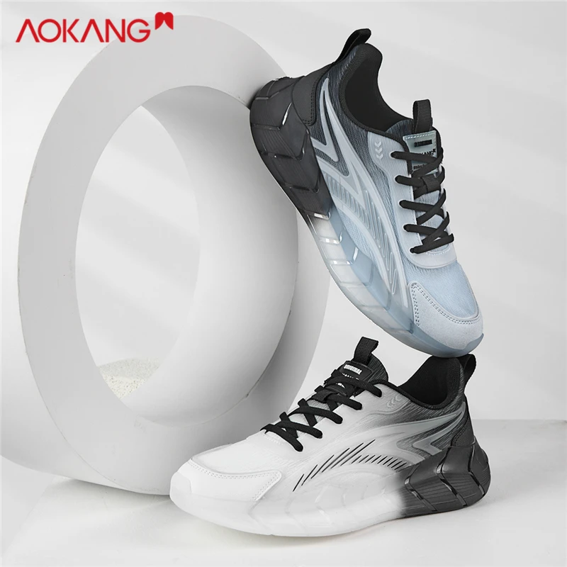Aokang/奥康男鞋2025春夏季时尚渐变跑鞋男士减震透气休闲运动鞋