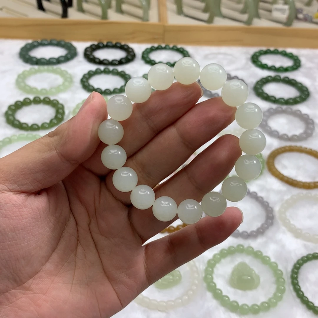 未镶嵌手串和田玉（白玉12）