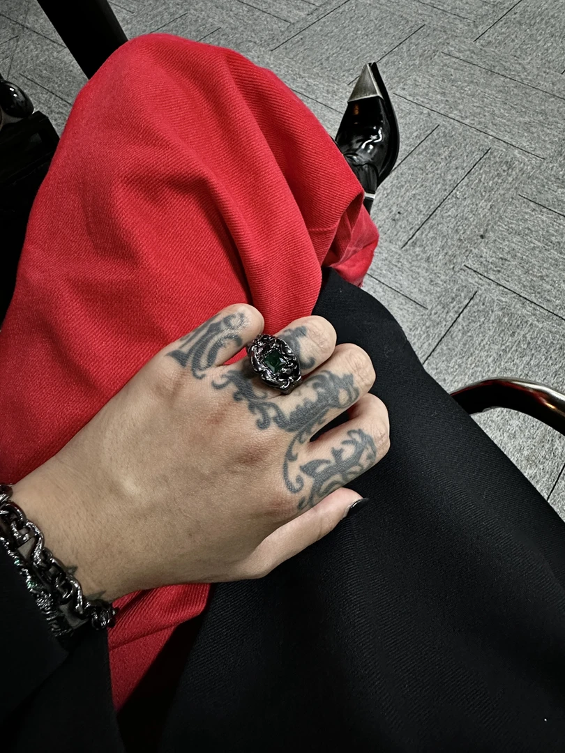 合金戒指 【涅槃 魔蛟 千目 戒指】破碎绿魔戒指风发字嘻哈潮人