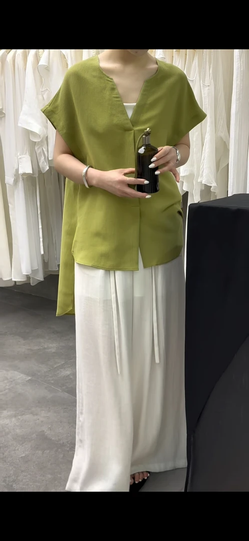 夏季新款「与麻度夏」减龄气质宽松遮肉显瘦长款上衣