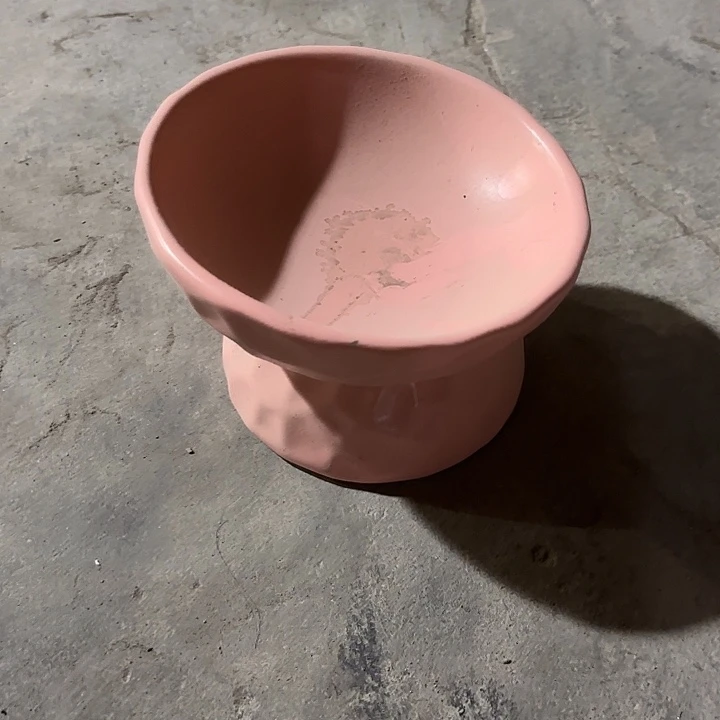 瓷片陶瓷粉色大号微瑕