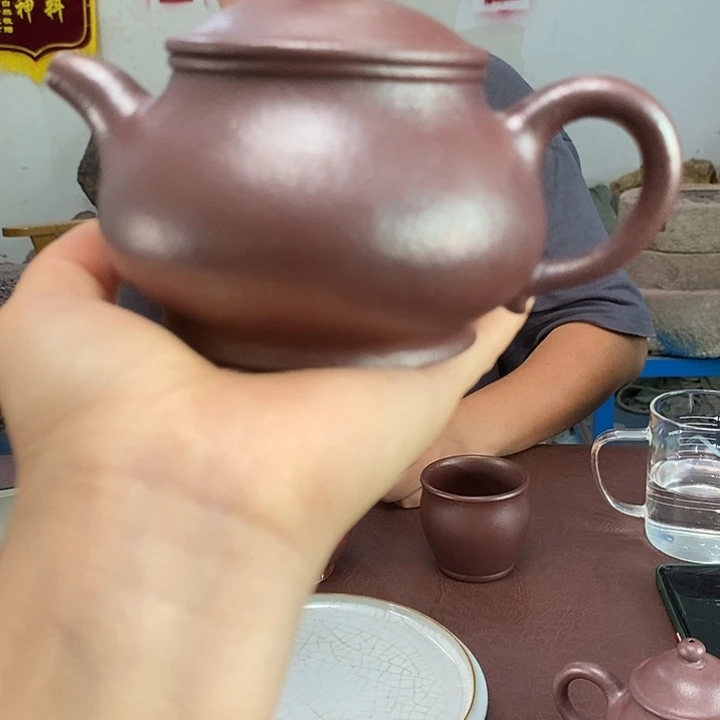 时***空茶壶紫砂纯石红高潘200左右的容量