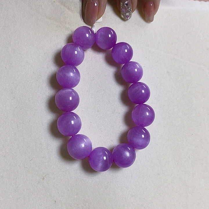 紫锂辉高冰收藏级手串14+未镶嵌锂辉石