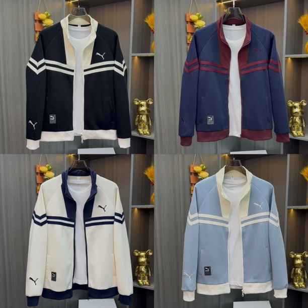 秋季新款休闲百搭立领针织夹克外套