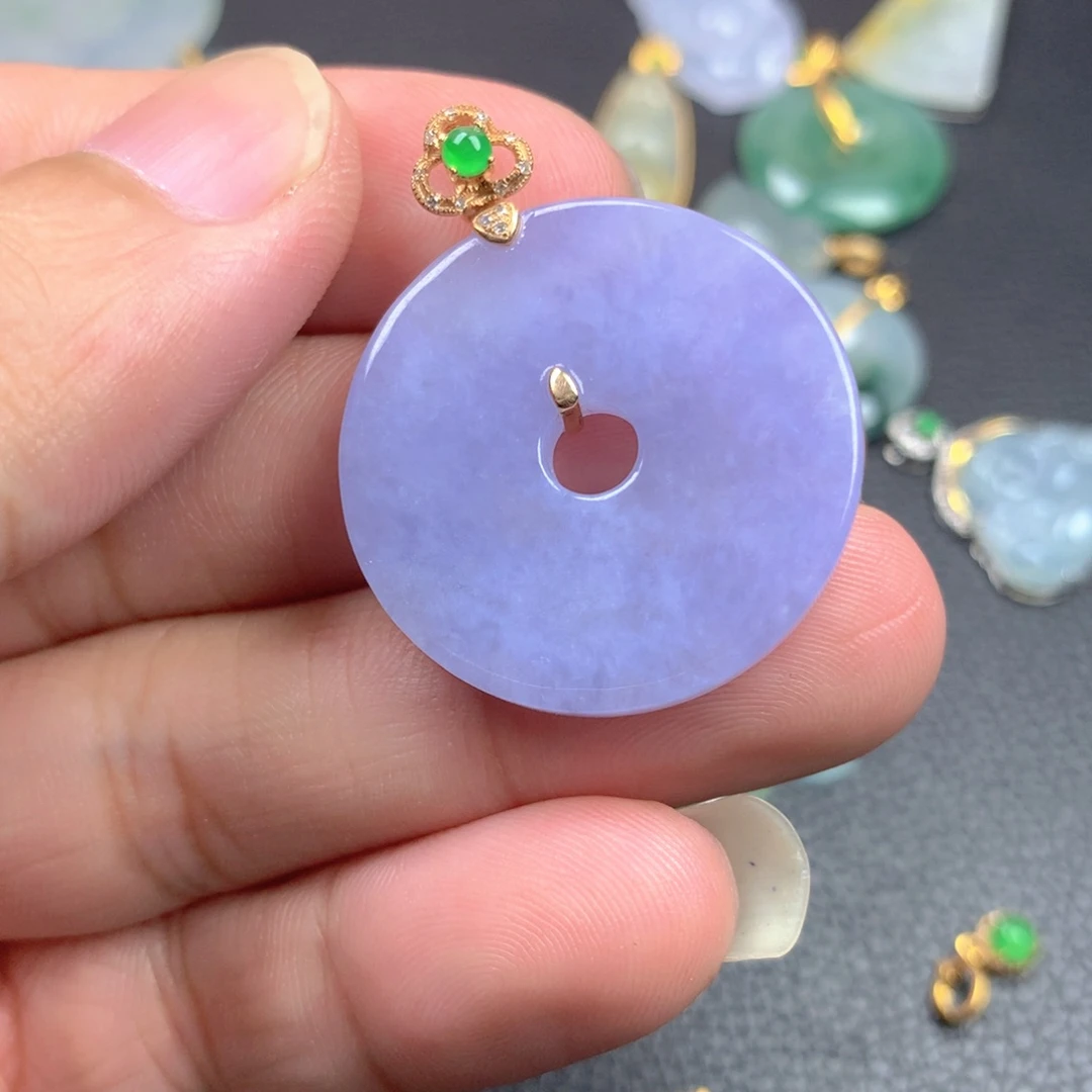 【闪购商品】翡翠18K金镶嵌颈饰用****瑶翡翠