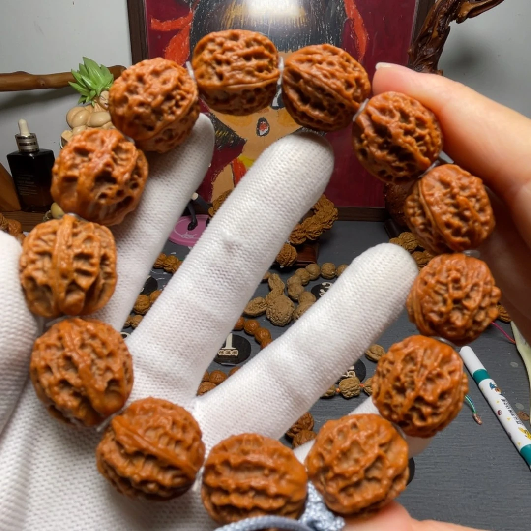 核桃红皮荔枝纹手持88