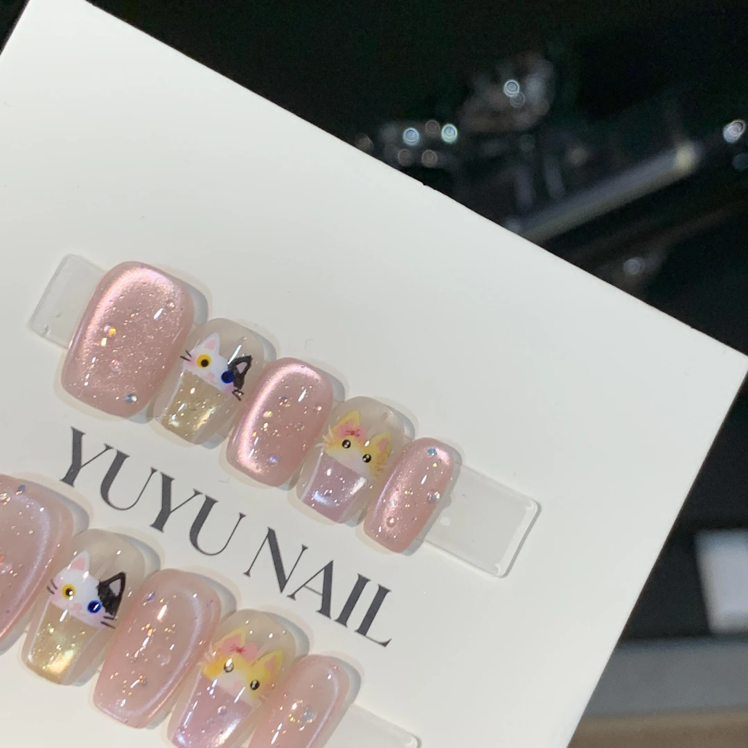 YUYU -【气泡喵咪】 -原创纯手绘猫眼系列-小众设计师手工穿戴甲