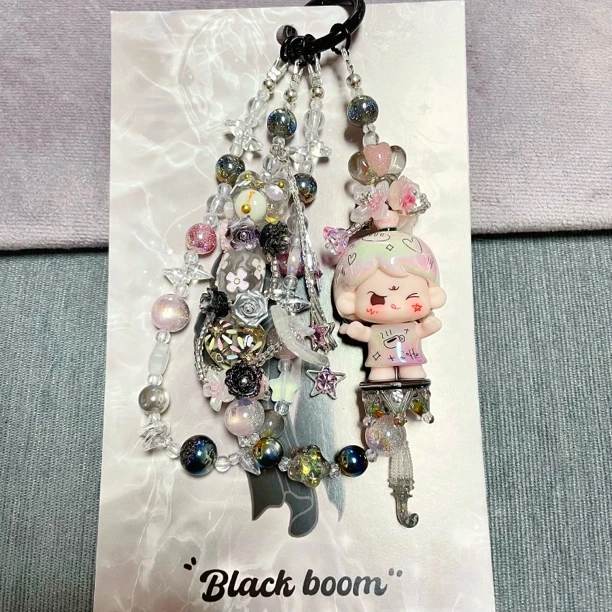 原创DIY设计正版萌粒包包挂链挂件钥匙扣手机链定制