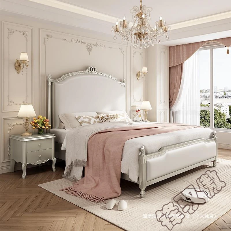 法式轻奢床主卧大床欧式公主床大气双人床美式风婚床别墅高端