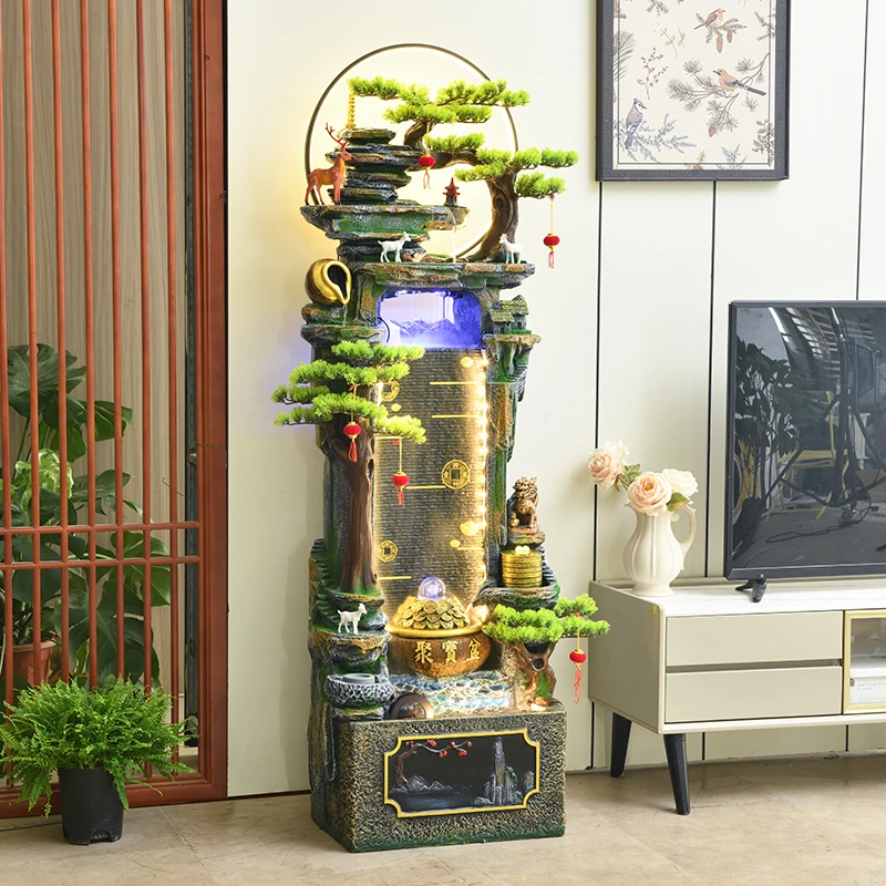 亚幸国际假山流水喷泉客厅落地流水摆件循环水电视柜沙发旁装饰品